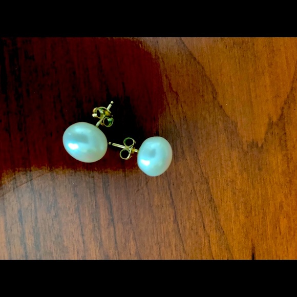 Vintage real pearl set long necklace bracelet earrings with real diamonds & gold - Picture 7 of 16